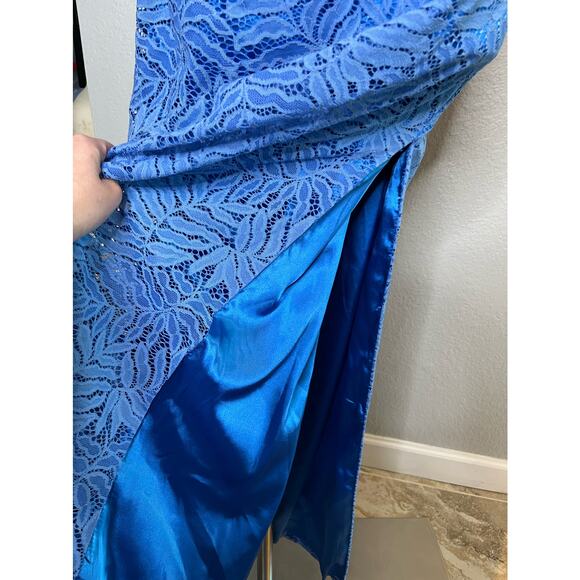 JS Collections Cowl Neck Lace Gown Dress - Picture 12 of 12